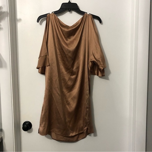 Laundry by Design Metallic Gold Silky Dress 6 - Picture 5 of 7